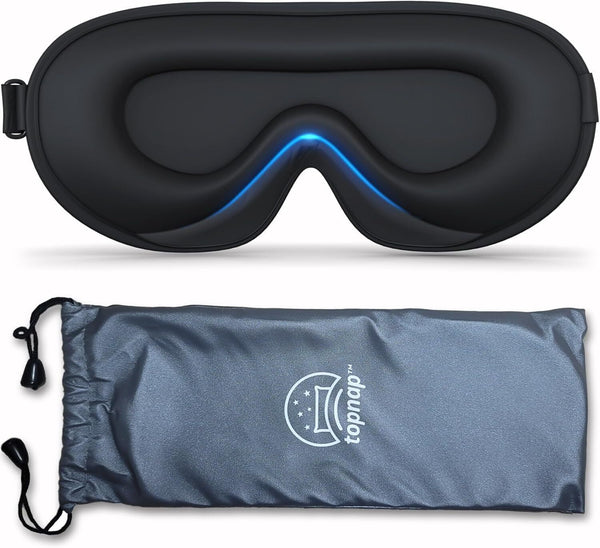 TOPNAP 100% Blackout Eye Mask, Super Soft Adjustable Sleeping Mask