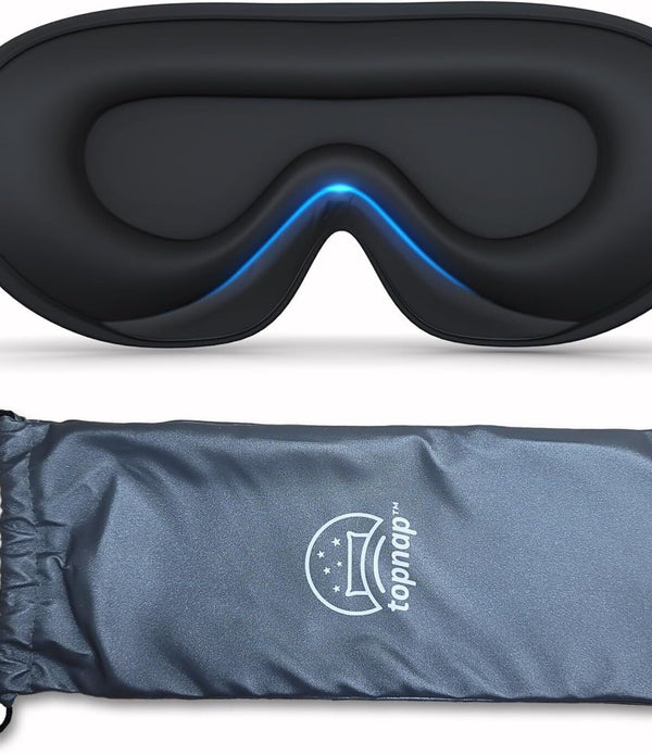 TOPNAP 100% Blackout Eye Mask, Super Soft Adjustable Sleeping Mask