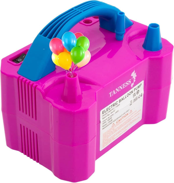 Tanness Electric Balloon Pump - Dual Nozzle, 600W, Portable for Parties