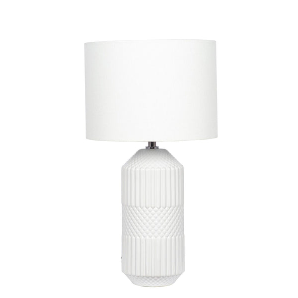 Pacific Lifestyle Glazed Table Lamp Meribel, H46 x W25 x D25cm, White