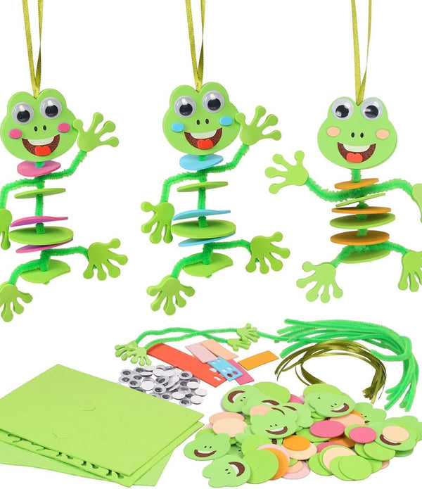 LAMEK 12-Pack Frog DIY Foam Sticker Craft & Stacking Decor Kits