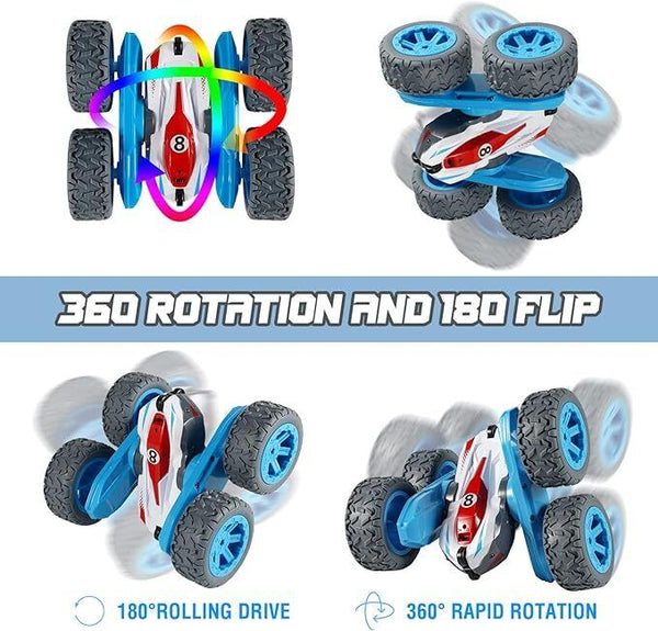 Remote Control 4WD Stunt Car Toy 2.4GHz Double Sided Rotational Flip Truck Kids