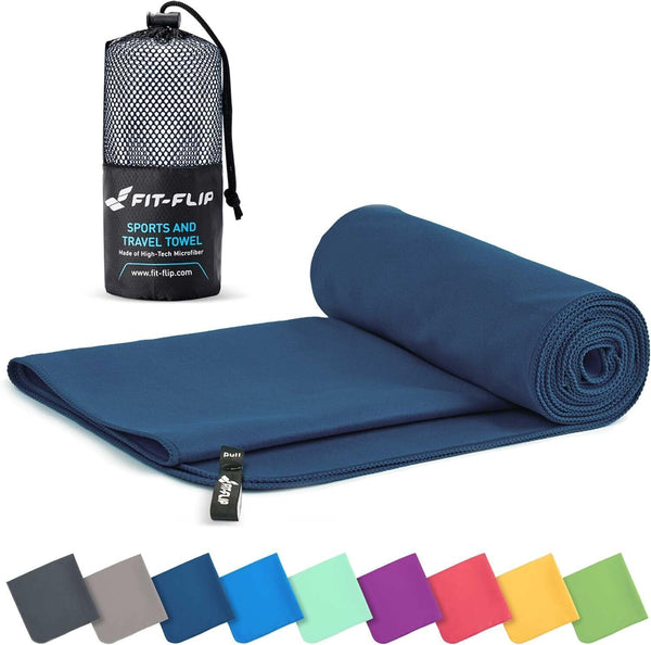 Fit-Flip Microfibre towel, compact, ultra lightweight, quick dry towel, 120x60cm