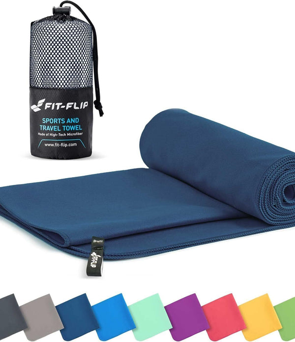 Fit-Flip Microfibre towel, compact, ultra lightweight, quick dry towel, 120x60cm