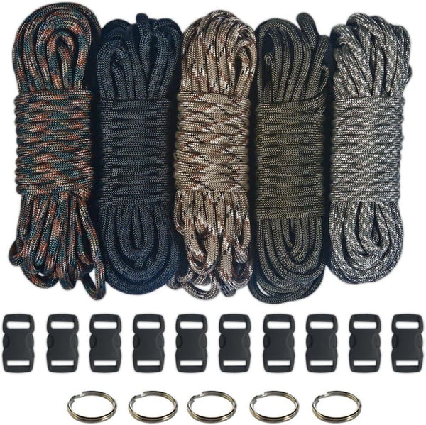 550lb Type III Paracord Combo Crafting Kits with Buckles Ammocamo