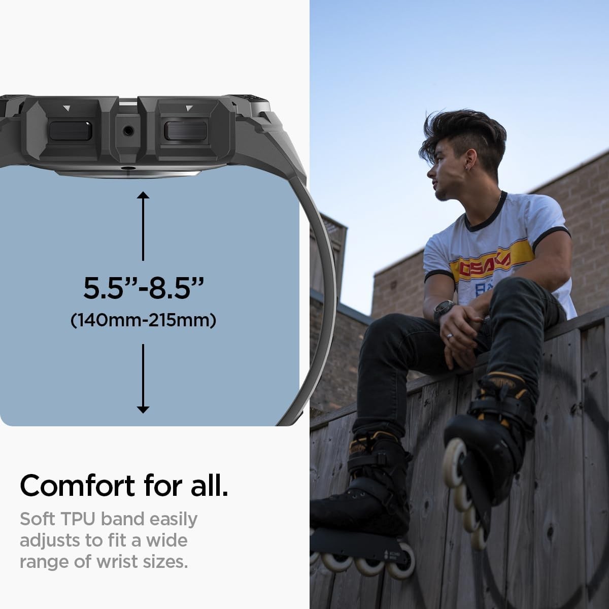 Spigen Rugged Armor Pro Strap Case Black Samsung Galaxy Watch 6 44mm