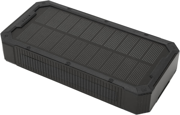 36800mAh Solar Power Bank Charger - Black, Portable with 36 LEDs