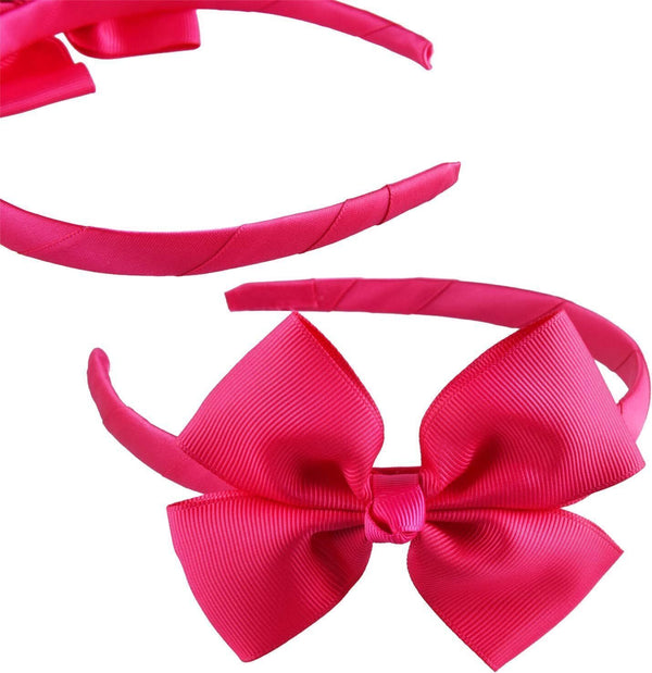 SIQUK 12-Pack Bow Headbands with Ribbon - Multicolor + Bag