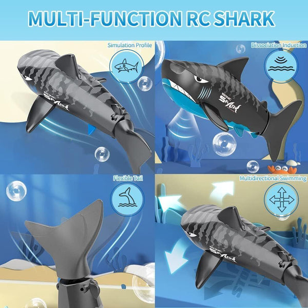 OBEST RC Shark Toy Grey Electric Diving Fish 360 Swimming Pool Bath Kids Gift