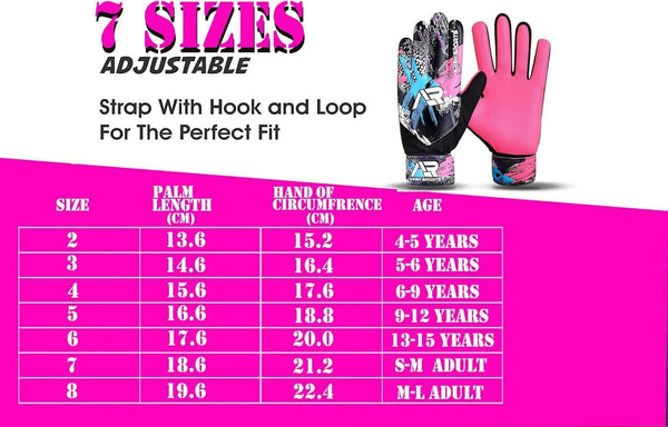 Arsh Sports Goalie Gloves, Pink, Size 5, 9-12 years  Youth Soccer Gloves