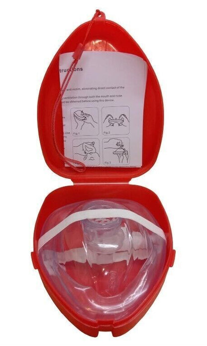 Pocket CPR Resuscitation Face Mask with Valve - 2 Pack for First Aid Kits