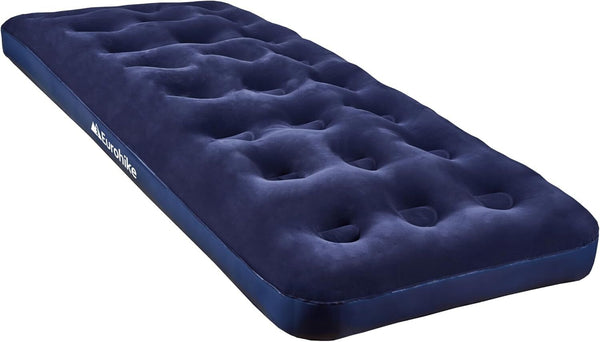 Eurohike Single Airbed with Flocked Finish Navy, Durable & Portable for All Ages