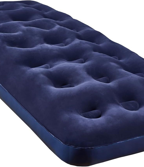 Eurohike Single Airbed with Flocked Finish Navy, Durable & Portable for All Ages