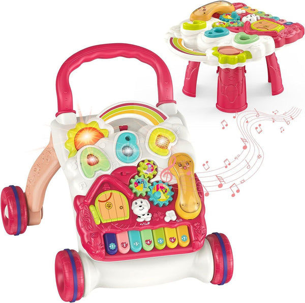 Baby Walker for Girls 3 in 1, Activity Center Learning to Walk, Multifunctional