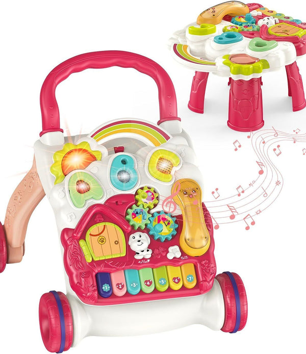 Baby Walker for Girls 3 in 1, Activity Center Learning to Walk, Multifunctional