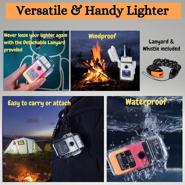 Zactly AL13 Night Glow Electric Lighter USB Rechargeable Camping Whistle