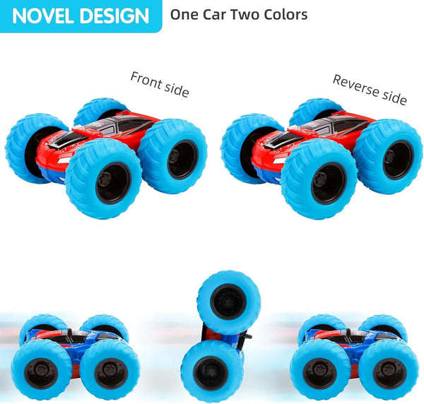 Zimoon Pull Back Car Monster Truck, Inertia Friction Powered Toy, Blue & Green