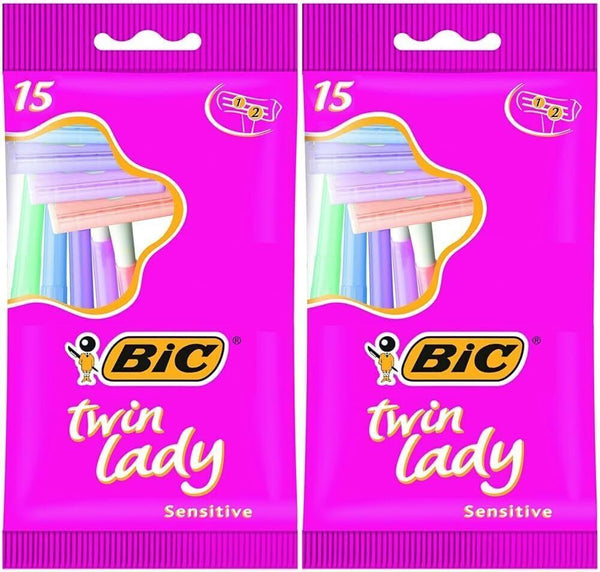 BIC Twin Lady Sensitive Razors – Pack of 30 Disposable Razors