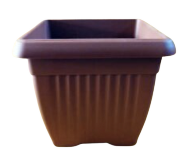 Square Terracotta Plastic Plant Pot 50 x 50 x 41 cm (Art. 630) by Arca, Brown