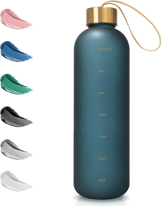 Opard Motivational Water Bottle with Time Markings - BPA-Free 1000ml