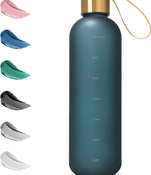 Opard Motivational Water Bottle with Time Markings - BPA-Free 1000ml