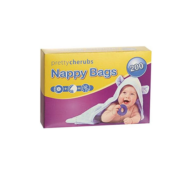 Nappy Bags, 200 Pack Tie Handles Fragranced - Disposable Diaper Bags