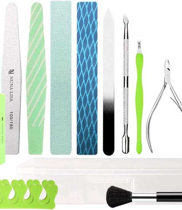 Nail Files Set, 15Pcs 7-stars Professional Manicure Pedicure Set