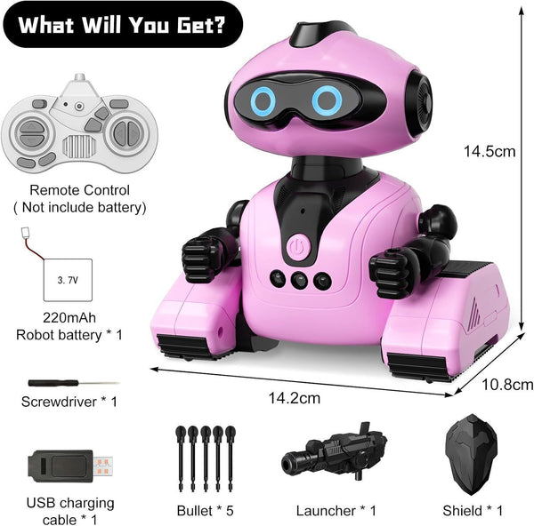 URBZUE Rechargeable Remote Control Robot - Programmable, Pink