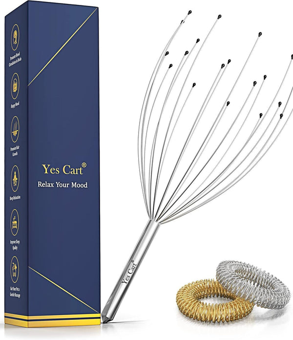 YES CART Head Massager - Scalp Relaxation Tool with 20 Fingers, Manual