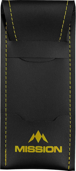 Mission Slim Darts Case - Compact Black Wallet with Yellow Trim