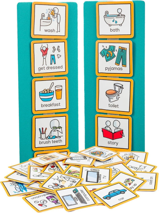 Visual Timetable Home Schedule Chart for Kids, 35 Cards for Autism & ADHD