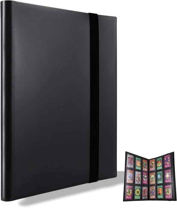 MUROAD 360 Pockets Trading Card Binder, Black, for Pokemon & Football