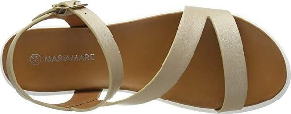 Maria Mare Summer Sandals Women's UK 40 - Size 7 Gold Straps White Platform Sole