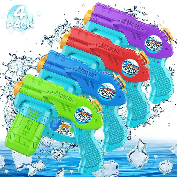 AOLUXLM 4 Pack Water Pistols, Fun Outdoor Water Guns for Kids Summer Play