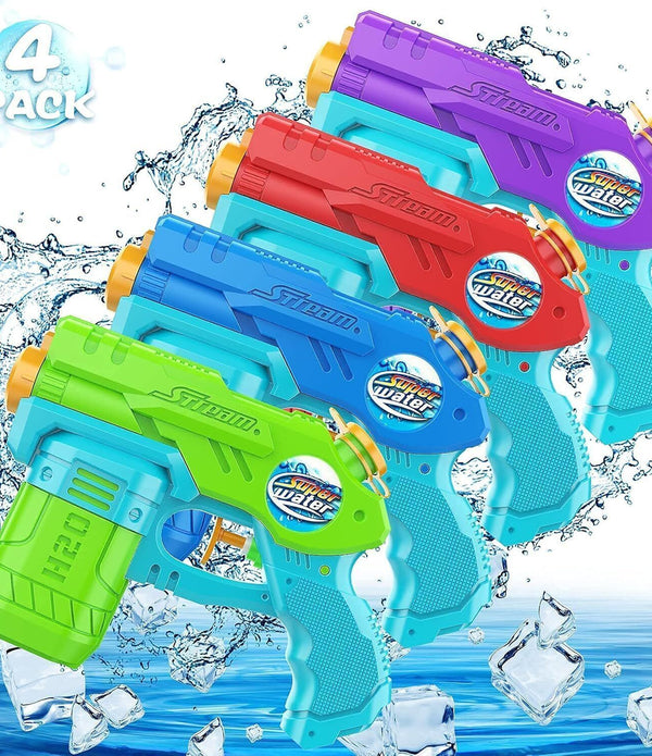 AOLUXLM 4 Pack Water Pistols, Fun Outdoor Water Guns for Kids Summer Play