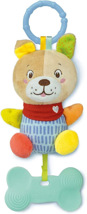 Baby Clementoni Lovely Dog Rattle Plush Toy 0 Months Washable