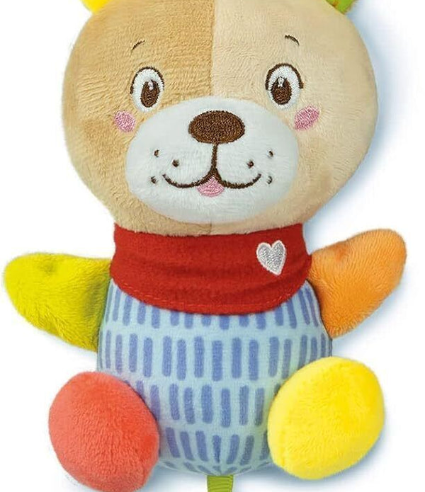 Baby Clementoni Lovely Dog Rattle Plush Toy 0 Months Washable