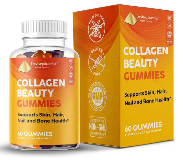 Health Pyramid Collagen Gummies, 60 Hair, Skin & Nail Growth Supplements