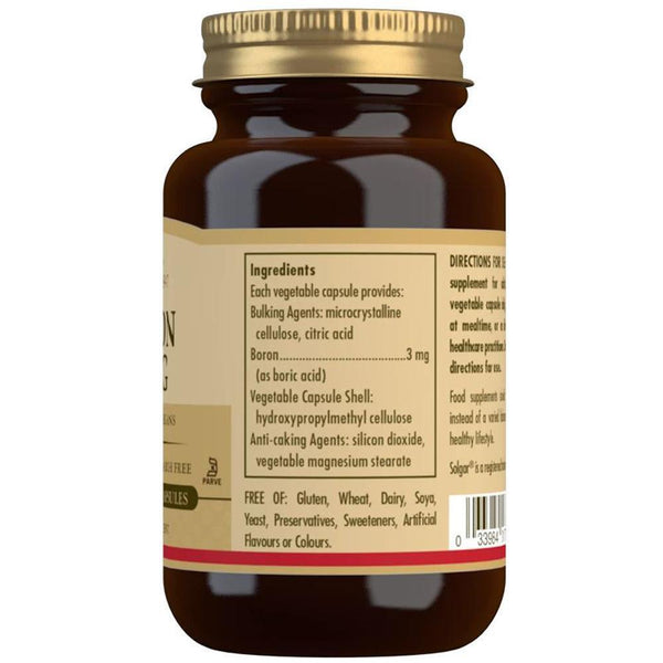 Solgar Boron 3 Mg Vegetable Capsules - Food Supplement, 100 Capsules