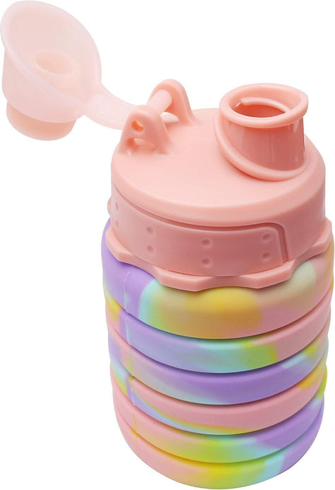 Nuoshen Collapsible Water Bottle Kids Silicone Drink Bottle Pink