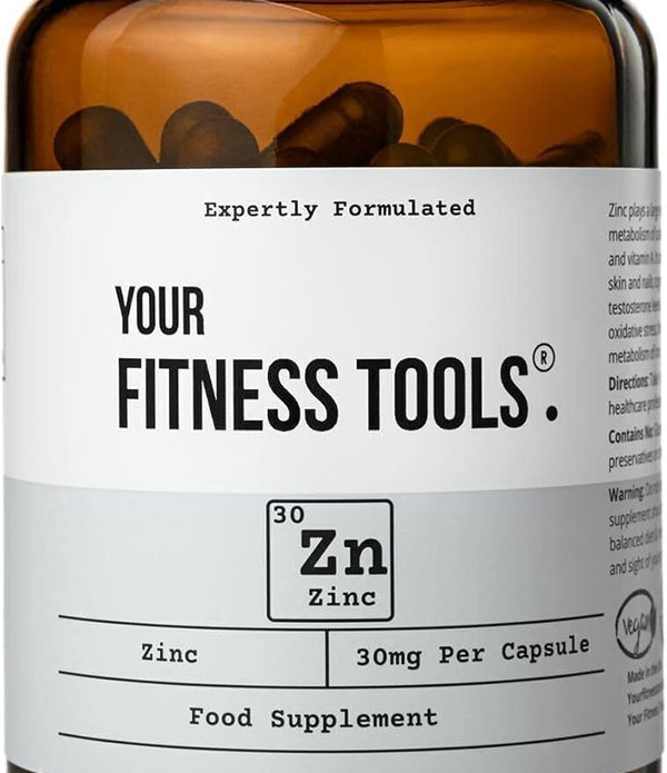 Your Fitness Tools Vegan Zinc Supplements | 120 x Zinc Citrate 30mg Capsules