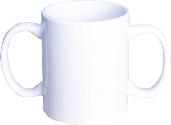 Aidapt Two-Handled White Ceramic Cup for Weak Grip & Disabled