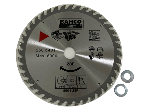 Bahco 8501-28F Circular Saw Blade - 40 Teeth Carbide Tipped - for wood 250mm