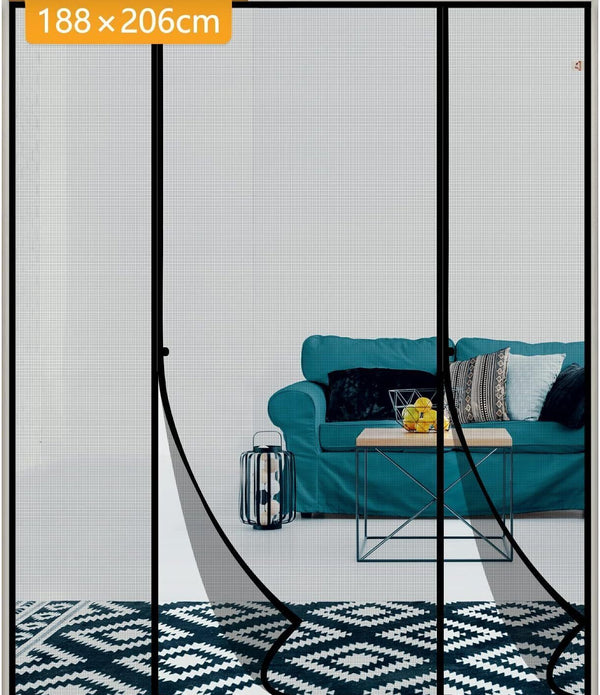 Yotache Fly Screen Door 188x206cm Polyester Double Door Mesh for Sliding Doors