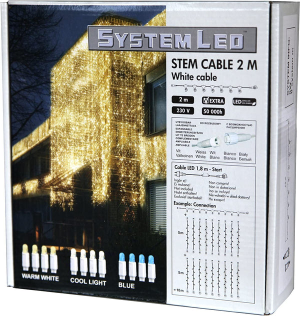 System LED (Star System) 2m 20x Lights Outdoor Add-On Extension Cable - White