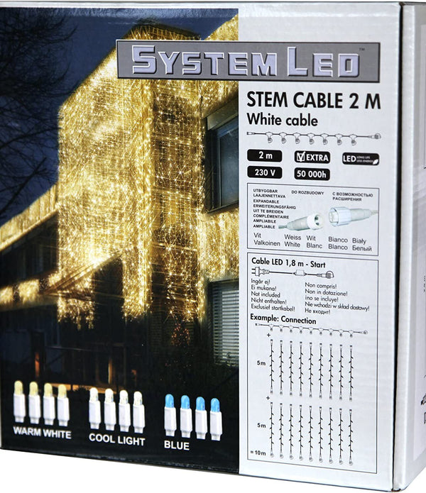 System LED (Star System) 2m 20x Lights Outdoor Add-On Extension Cable - White