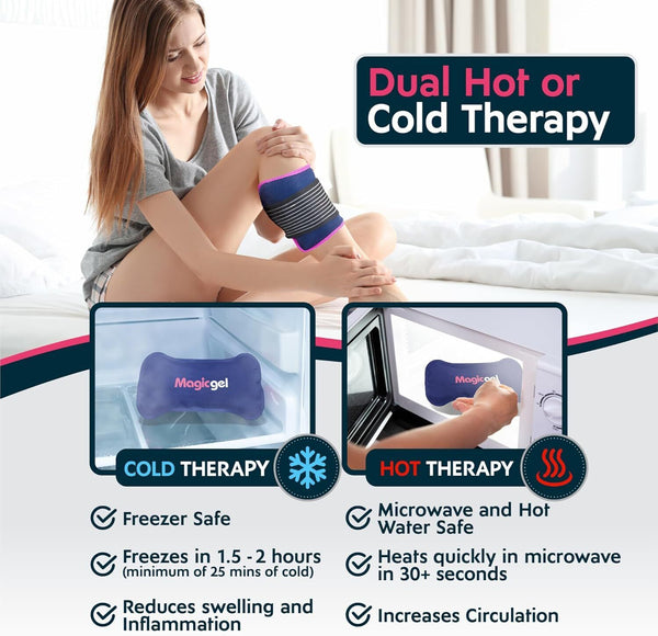 Magic Gel Reusable Ice Packs 3-Pc, Flexible Cold Wraps for Injuries
