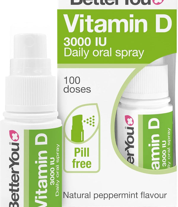 Better You Vitamin D Spray 3000IU, 15ml, 2 Pack, BBE 06/25