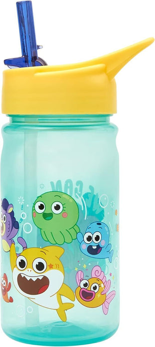 Baby Shark Big Show Water Bottle - Flip up Straw 380ml, Official Merchandise