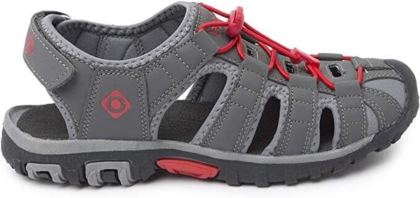 Izas Kids Unisex Sport Shoes Sandals - Summer Shoes - Dark Gray /Red UK size 4.5